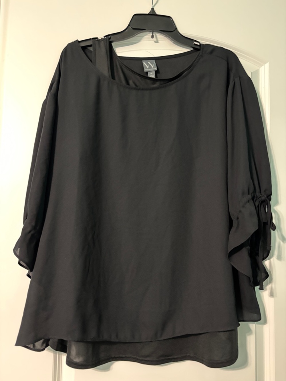 Flowy Black Women's Sheer Blouse and under tank